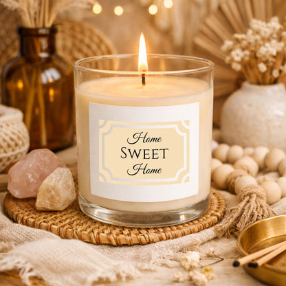 Luxury Soy Candle | 12.5 oz Clear Glass Jar | Custom Label